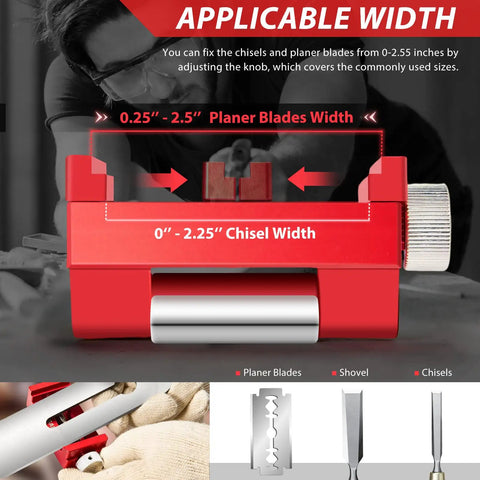 Angle Fixing Honing Guide For Whetstone Sharpening No Frills Edge Setup For Chisels And Planes 0 To 2 Point 55 Inches Red One Piece Woodworking Tool That Makes Sharpening A Breeze