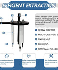 21 In 1 Bearing Puller Set With Curved Hook And 6 Collets For Easy Bearing Removal And Gear Disassembly, shown with features