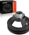 Harmonic Balancer Crankshaft Pulley For 2017-2022 Chevrolet Colorado And 2017-2022 GMC Canyon V6 3.6L Black Finish With Degree Markings Drop In Replacement For Smooth Engine Timing shown with packaging