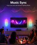 APPECK LED Wall Light 1 Pack, 15.8 Inch Plug in Wall Sconce RGBCW, Dimmable illuminating a lively gathering with dynamic colors.