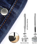 15mm Heavy Duty Stainless Steel Snap Button Kit With Setting Tool Marine Grade Rustproof Fasteners displayed with tools