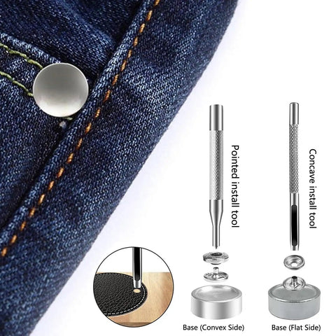 15mm Heavy Duty Stainless Steel Snap Button Kit With Setting Tool Marine Grade Rustproof Fasteners displayed with tools