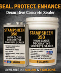 High Gloss Wet Look Concrete Sealer Solvent Based Acrylic Cure And Seal UV Resistant Non Yellowing Formula Kicks Up The Finish and Provides Rock Solid Outdoor Defense; 1 and 5 gallon containers.