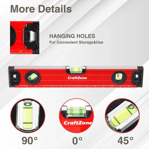 Heavy Duty Magnetic Spirit Level Set Includes 12 24 And 40 Inch Aluminum Bars With Bold Bubble Vials Dead Nuts Precision Alignment And A Slick Finish Perfect For Any No Sweat Shop Task Or Weekend Build