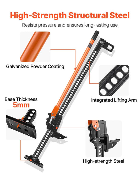 48 Inch High Lift Farm Jack Featuring A Badass 7000 Pound Ratcheting Build For Off Road Recovery And Pickup Truck Or Suv Bumper Lift Designed To Shred Nasty Dirt Tracks All Summer Long