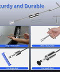 Stainless Steel Dents Hooks Push Rod Leveling Hammer Crowbar Tool Kit For Paintless Dent Removal And Hail Damage Repair Car Bodywork Solution.