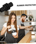 Rubber Steam Wand Cover For Espresso Makers With Heat Insulation Sleeve shown by barista steaming milk