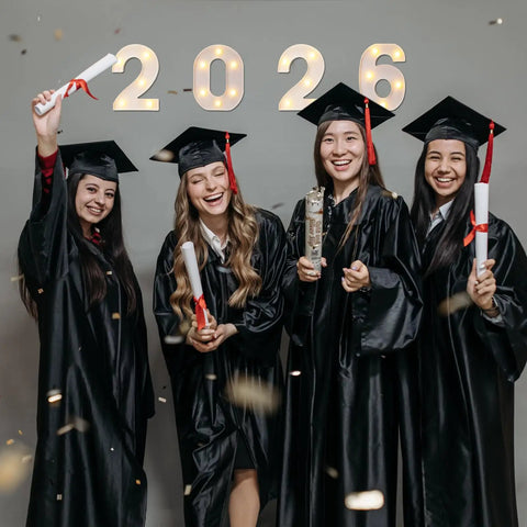 2026 Graduation Decorations LED Marquee Numbers Light Up 2026 For Class Of 2026 Party Vibe, lit above celebrating graduates