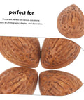 Close-up of 40 Realistic Faux Almonds For Crafts And Food Photography, Lifelike Artificial Nuts For Home Decor, Miniature Displays.