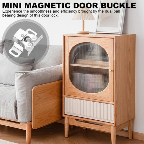Push Release Magnetic Cabinet Latch With Double Wheel Spring Ball Bearing Door Catch for soft close cabinet shown with couch