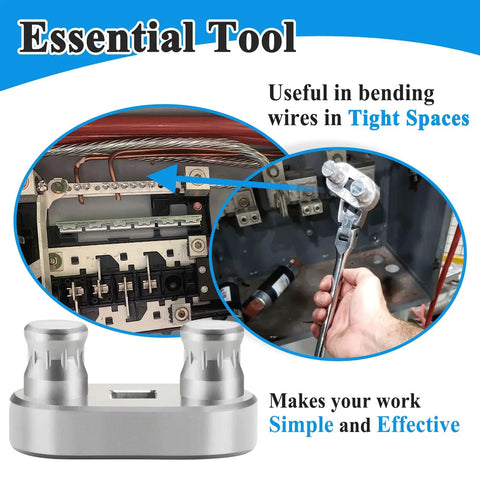 Heavy Duty 2 Pack Cable Bender Tool connects directly to half inch ratchet for bending wires in tight spaces.
