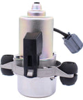NewYall UP-28 electric brake booster vacuum pump, front view, metallic body with black bracket and gray connector.