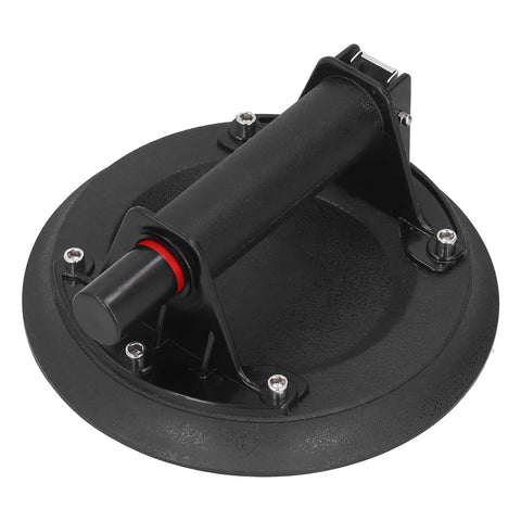 Heavy Duty Air Pump Vacuum Suction Cup With Quick Release Valve For Tile Glass Lifting, black rubber and aluminum strong grip.