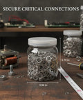 M3.5 Spring Lock Washers 304 Stainless Steel Split Ring Fasteners 1000 Pack in jar for repair work on table