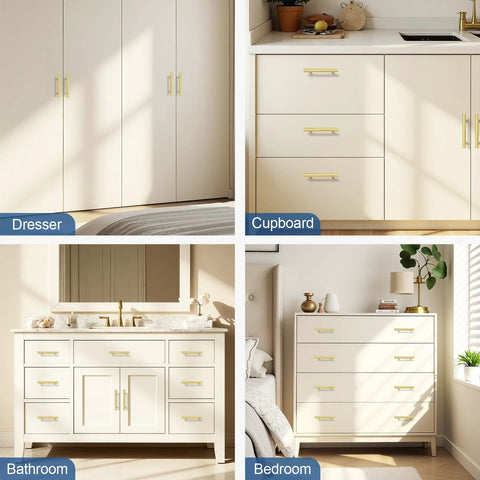 Set Of 30 3 Inch Center Hole Brushed Gold Cabinet Pulls Stainless Steel Rustproof Kitchen Cabinet Handles on various furniture