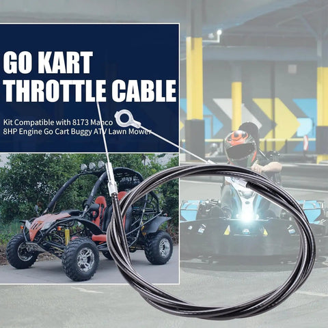 90 Inch Universal Heavy Duty Go Kart Throttle Cable Kit For Manco Go Cart 8HP Engine ATV Buggy Ready To Install shown