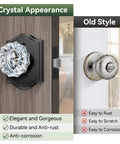 Glass Door Knobs Interior 6 Pack Crystal Doorknobs With Lock For Privacy Black Matte Finish Vintage Diamond Glass Door Knob Set Ideal For Bedroom And Bathroom Built To Last With Zinc Alloy Plates, comparison of sleek matte black crystal knob vs old style.