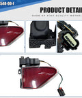 Straight Shot Tesla Model S And X Charging Port Cover Swap For 2016 To 2020 Models Black Replacement Assembly With Oe Number 1038548-00-I showing detailed views of the charging port cover.