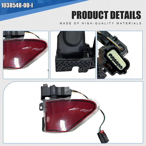 Straight Shot Tesla Model S And X Charging Port Cover Swap For 2016 To 2020 Models Black Replacement Assembly With Oe Number 1038548-00-I showing detailed views of the charging port cover.
