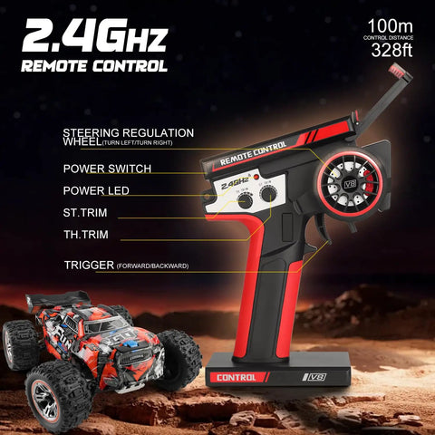 One Eighteen Scale Brushless RC Car 4WD Off Road Remote Control Truck Reaches Sixty KMH Speed All Terrain Toy for Adults and Kids
