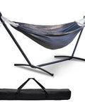 Free Standing Hammock With Stand Built For Tough Use 550 Lb Capacity Anti Flip Curved Spreader Bars Premium Cotton Portable Hammock