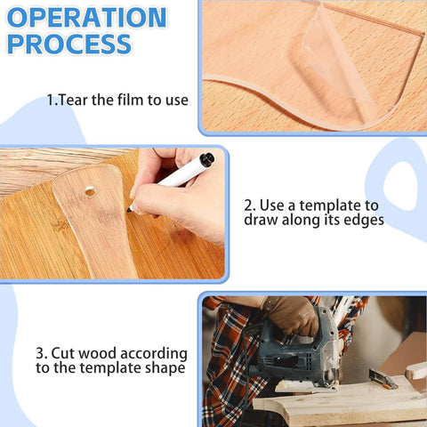 Operation steps for Six Piece Charcuterie Board Template Set, Clear Acrylic Router Templates For Woodworking.