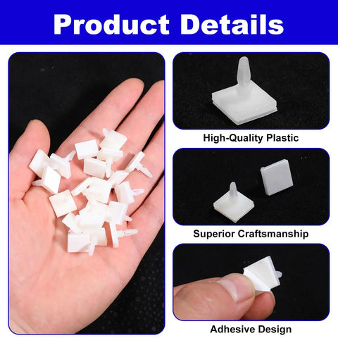 100 Pack Nylon PCB Adhesive Standoffs For Circuit Boards 0.25 Inch Insulated Spacers shown in a hand with high-quality plastic material.