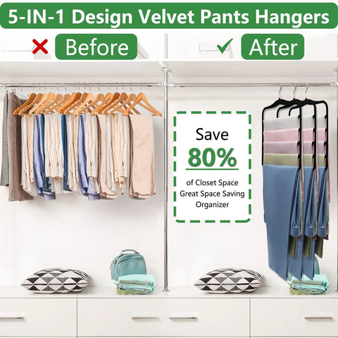 Space Saving Pants Hangers 3 Pack Velvet Multi Leg Jeans Rack For Closet Organizers Heavy Duty Abs Non Slip Bar Clutch Wardrobe Game Changer Hella Smart Storage Hero