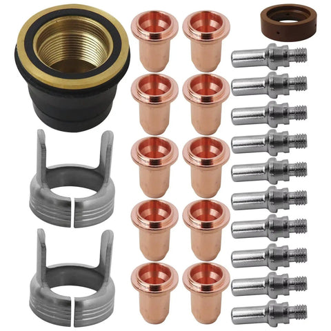 Pro Grade 24 Piece Plasma Torch Consumables Kit For PTM 60 IPT 60 IPTM 60 PT 40 IPT 40 Series Fits CUT 55DS Pro And CUT 65DS