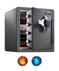 Waterproof And Fireproof Alloy Steel Home Safe With Digital Keypad For Quick Access, 1.23 Cubic Feet, SFW123GDC, open with contents visible