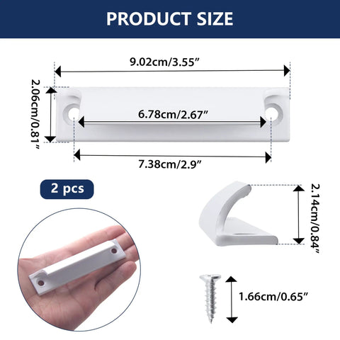 Product dimensions of 2 Pack Aluminum Drawer Handles 3 Point 5 Inch Low Profile Finger Pulls For Kitchen Cabinets And Dressers White Finish With Screws Durable Rust Proof Hardware No Fuss Easy Install