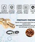 Pressure Washer Soap Injector Kit Replacement For Briggs And Stratton, Homelite, Ryobi And Husky Replaces 190593GS 190635GS 203640GS Two Pack No Brainer Install Fits FAIP And Himore Pumps, showing brass connector, o-ring, and spring.