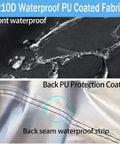 Close-up of 210D waterproof PU-coated fabric showing front waterproof surface for a Waterproof Kids Ride On Car Cover That Shields Large Ride On Trucks And Toy Cars From Rain Sun Dust And Leaves With Windproof Straps And Elastic Hem Keeps Toys Dry Clean And Ready To Play Longer
