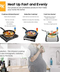 Portable 1200W Infrared Electric Stove With Quick Heat 7 Inch Ceramic Glass Burner For Dorm Office Home Or Camping Works With All Cookware Upgraded Version illustration.
