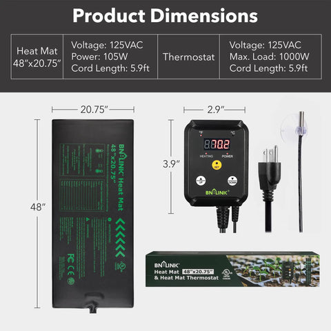 Seedling Heat Mat With Digital Thermostat Controller For Indoor Seed Starting And Plant Germination 48 Inch By 21 Inch Waterproof Heating Pad No Fuss Easy Setup Precise Temperature Control For Serious Gardeners