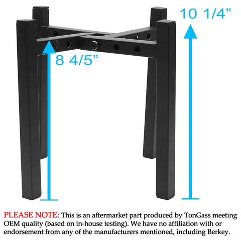 Adjustable Multiuse Countertop Stand For Water Filters And Dispensers Elevates Nine Inches with black finish and measurement detail