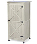 Wooden Outdoor Storage Cabinet And Vertical Garden Tool Shed With Waterproof Metal Roof And Two Adjustable Shelves Ideal For Yard Patio Deck And Porch Gray 20 By 24 By 48 Inches