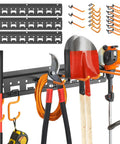 Garden Tool Organizer Wall Mount For Garage Storage And Yard Hanger With Adjustable Pegboard Hooks Shed Rack loaded with tools