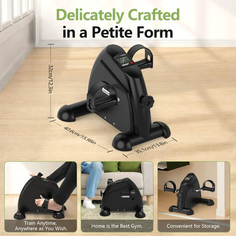Under Desk Elliptical And Mini Exercise Bike For Easy At Home Or Office Workouts, compact and portable model with LCD display