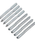 Heavy Duty 32Pcs Double Ended Hanger Bolts M8x50mm Self-Tapping Zinc Plated Carbon Steel for furniture hidden wood joint screws