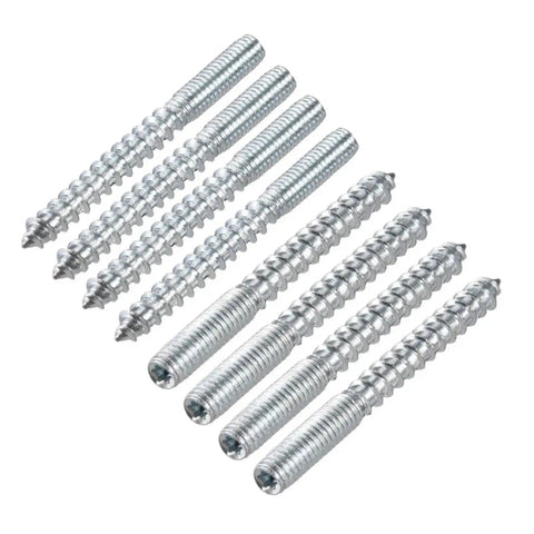 Heavy Duty 32Pcs Double Ended Hanger Bolts M8x50mm Self-Tapping Zinc Plated Carbon Steel for furniture hidden wood joint screws