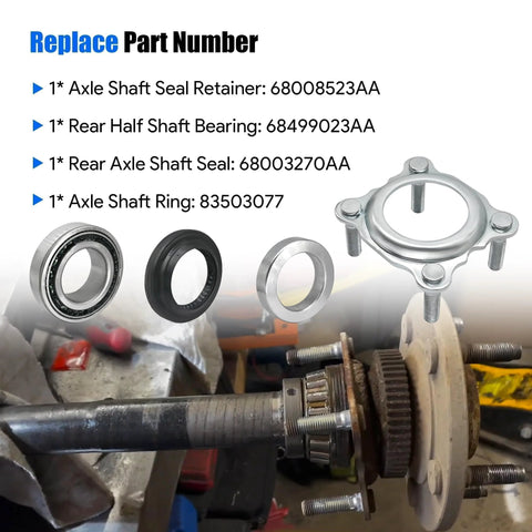 Rear Wheel Axle Bearing And Seal Kit For Wrangler JK JKU 2007 To 2018 Heavy Duty Dana 35 44 Axles Includes Seal Retainer