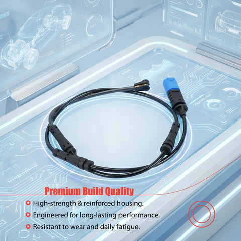 Front brake pad wear sensor cable with blue plug and black wires for Audi A4/A5/A6/A8/Q5/Q7/Q8