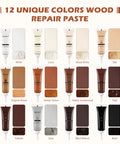 Wood Repair Kit With 12 Color Touch Up Pastes For Scratches Cracks And Holes On Furniture Cabinets Tables And Floors A Quick Easy DIY Resin Filler Set To Restore Wood Surfaces At Home Or In The Workshop