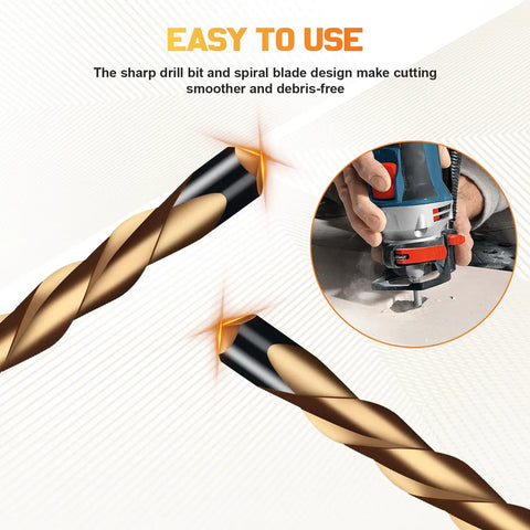 50 Piece Spiral Drywall Router Bit Set Built With High Speed Steel For Durable Cuts shown with pro grade guide point drilling
