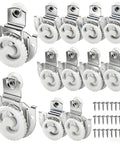 12 Closet Door Rollers Set With 24 Screws, Adjustable Wardrobe Door Wheels For Smooth Quiet Sliding, Includes Six Each Of Two Types