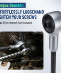 Hardcore Heavy Duty Torque Multiplier Wrench Set Featuring A Solid 1:6:5 Gear Ratio Boosts Your Strength And Makes Tightening Lug Nuts On Cars Trucks Or Rvs A Breeze Without Any Sweat Or Stress, showing a torque booster for loosening screws.