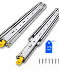 Beefy 500 Lbs Drawer Slides With 3 Fold Full Extension Rugged Steel Cabinet Rails For Heavy Gear Smooth Glide Secure Locking Non Removable Lock Industrial Grade Performance, pair with screws
