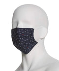 Mannequin wearing Six Pack Reusable Pleated Cloth Face Masks With Assorted Prints And Colors, One Size, Cotton, Washable, Non Medical Face Coverings