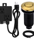 Garbage Disposal Air Switch Kit With Long Button Champagne Bronze Brass Cover For Easy Activation Fits Any Food Waste Disposer Or Dishwasher